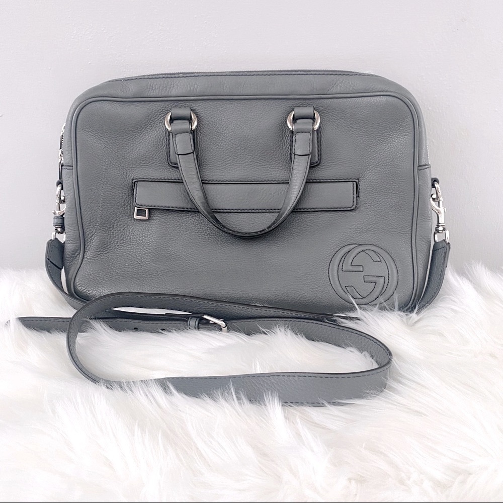 Gucci Soho Leather Briefcase Hong Kong Edition in Grey - Picture 2 of 15